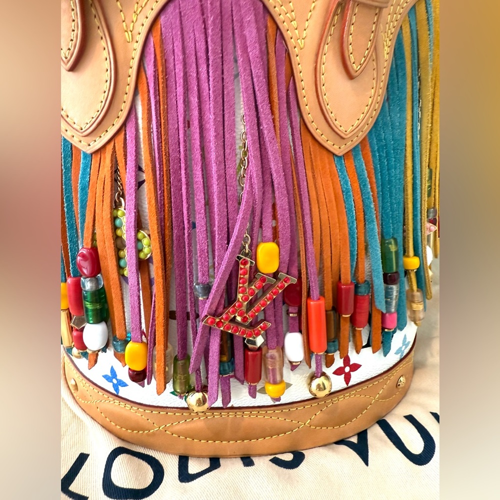 ***SOLD*** Louis Vuitton X Murakami Spring 2006 Multicolor Fringe Bucket Bag - Picture 5 of 13